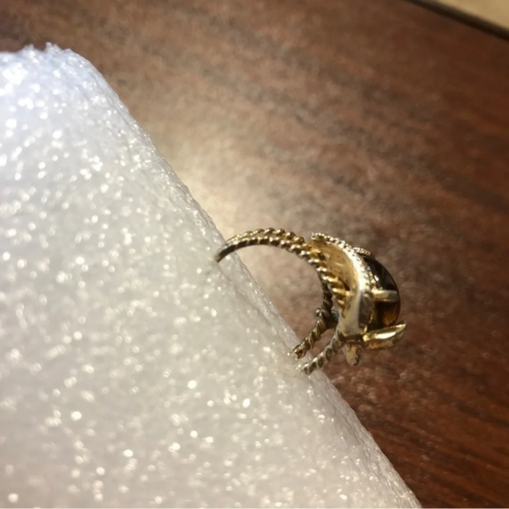 Antique tiger eye twist rope‎ band ring